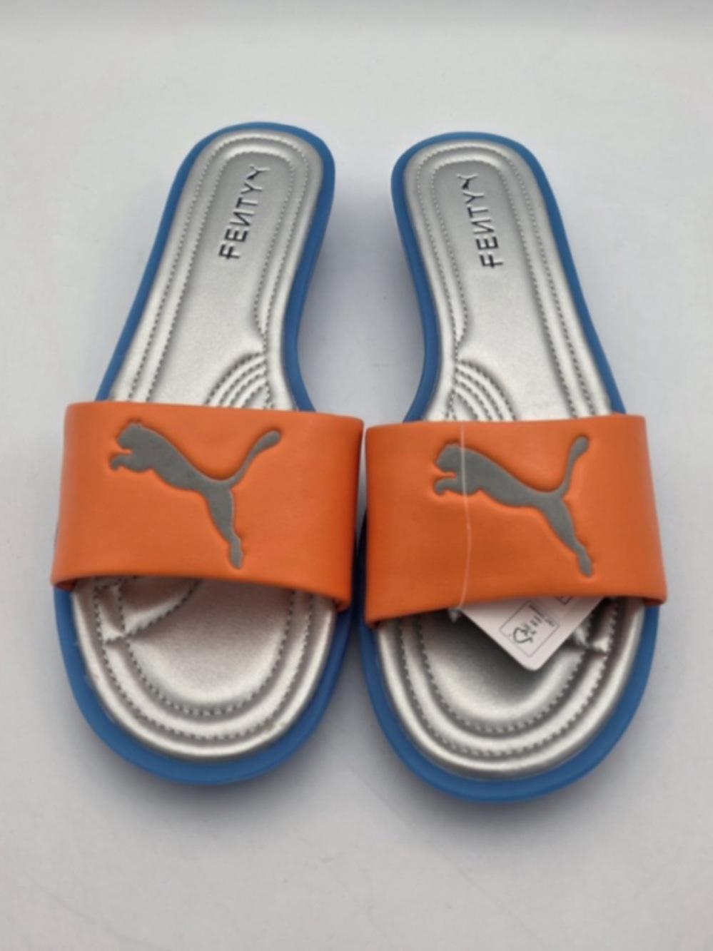 Puma X Fenty Orange and Blue Slide Chic Sandals